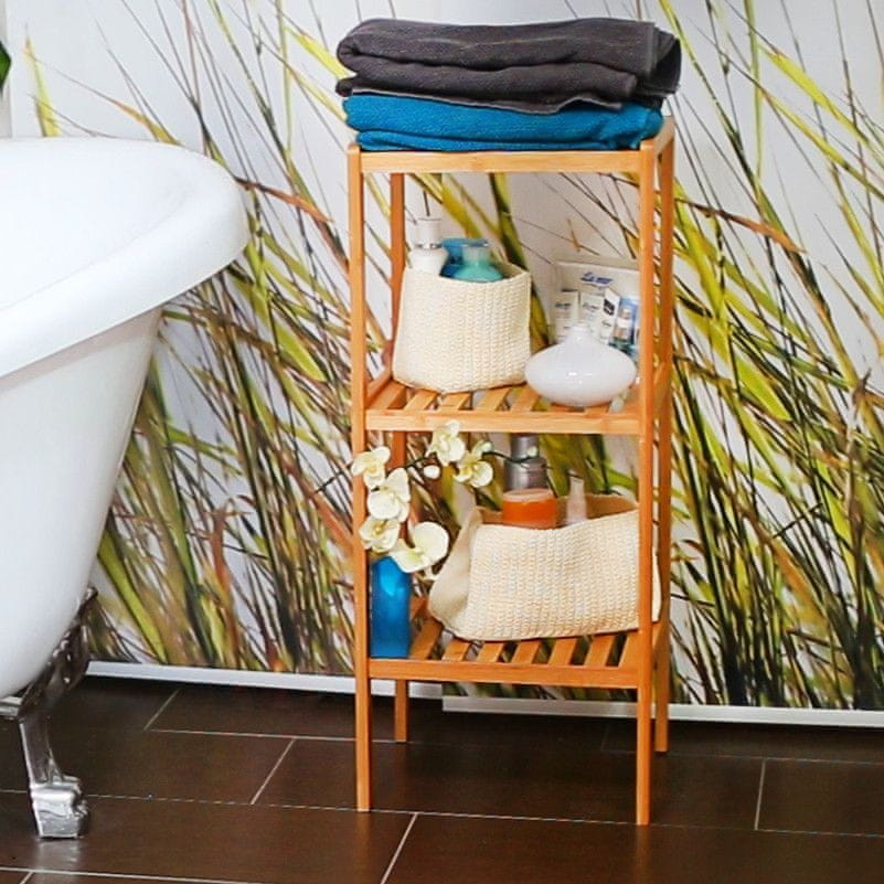 Relax Bambusový kúpeľňový regál s 3 policami RD3496